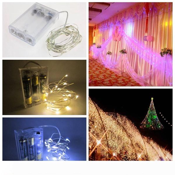 

edison2011 2 3 4 5 10m battery power operated led copper wire fairy lights string xmas home party decoration seed lamp waterproof