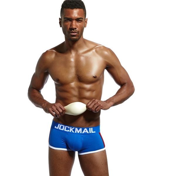 

jockmail men's underwear, pure cotton soft and breathable boxer briefs, 3d stereo men's cup briefs, solid color classic underwear, Black;white
