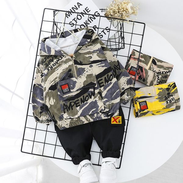

mxxy2 2020 spring детская одежда молнии с капюшоном новый длинный рукав моды случайные камуфляж половина карман на молнии детская одежда два