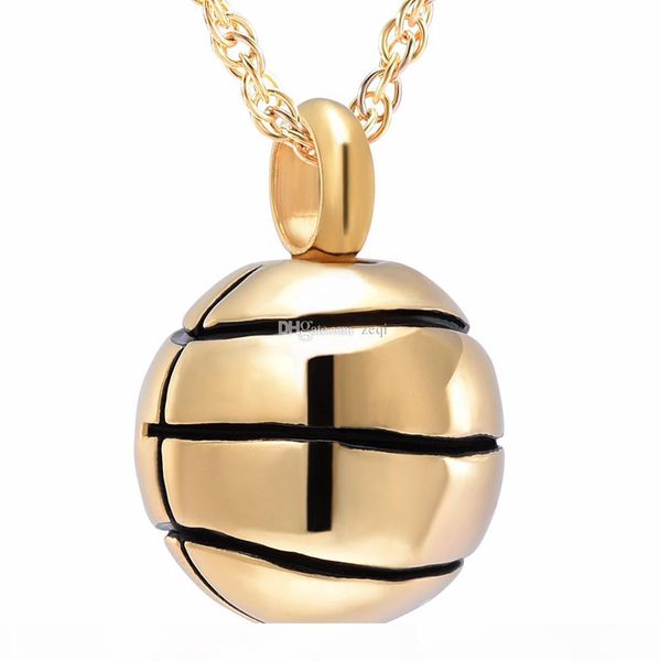 

cremation jewelry stainless steel basketball memorial necklace round cremation urn keepsake pendant necklace for ashes, Silver