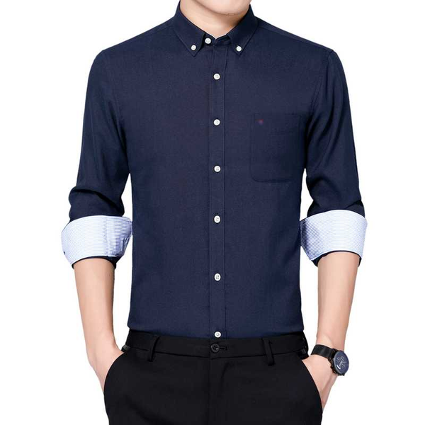 

japanese fashion oxford cloth shirt men casual autumn spring white pink purple light gray blue long sleeve cotton shirts man, White;black