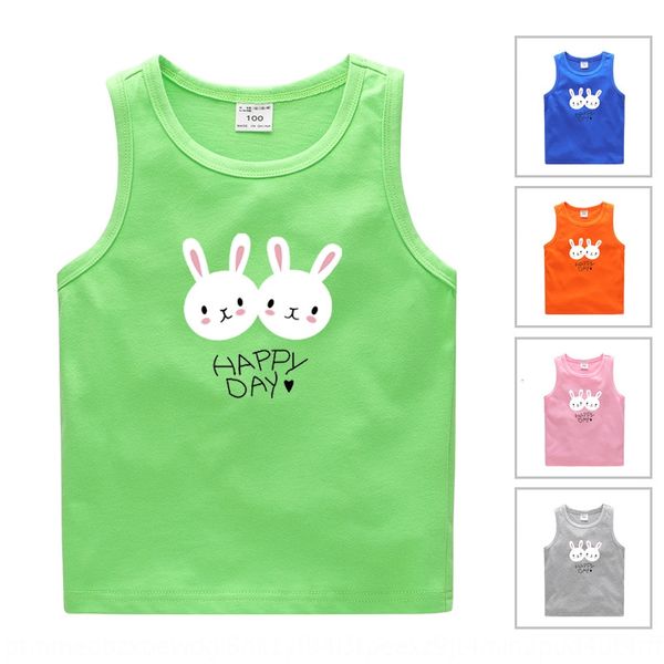 

lg2gn 2020 new clothing summer boys and children's vest children's clothing girls vest cotton medium and large children children b, Blue
