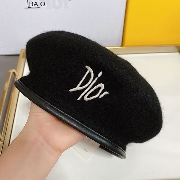 

leather wool painter's hat beret beretberet women's net red korean fashion all-match british summer painter hat, Blue;gray