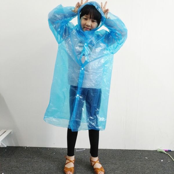 

selling long children's pe disposable light long raincoat portable children's disposable raincoat in tourist attractions, Black