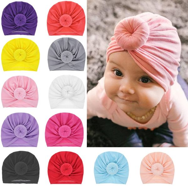 

15 colors infant headbands solid cotton kont turban headband for girls spandx stretchy beanie hat headwear baby hair accessories, Slivery;white