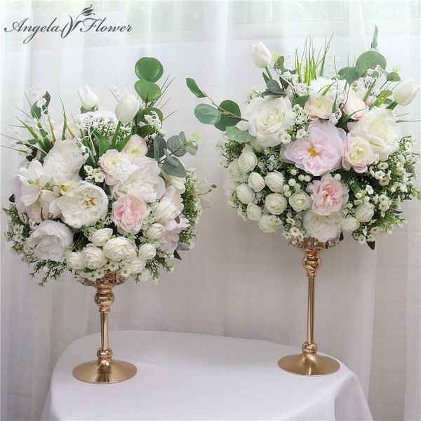 

40cm flower bouquet artificial flower ball table centerpiece party event wedding backdrop decor ball and vase candlestick
