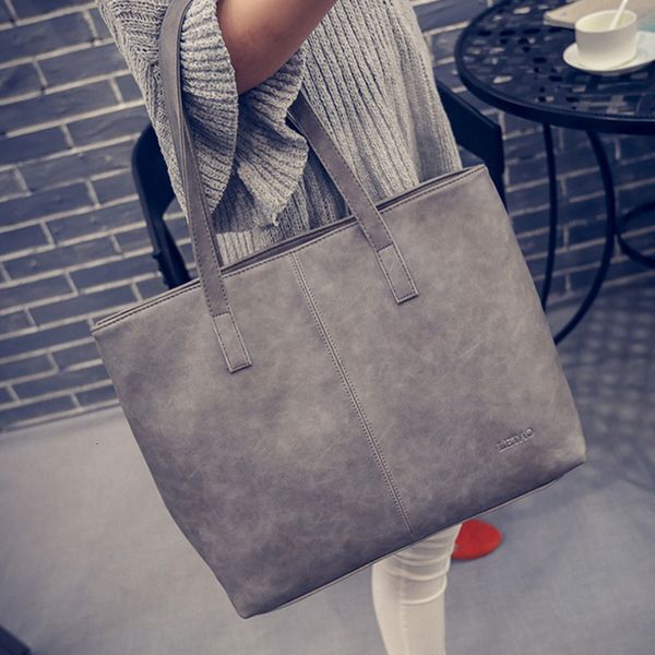 

women scrub leather handbag black grey causal tote bag large capacity shoulder bag shopping handbags women bags designer