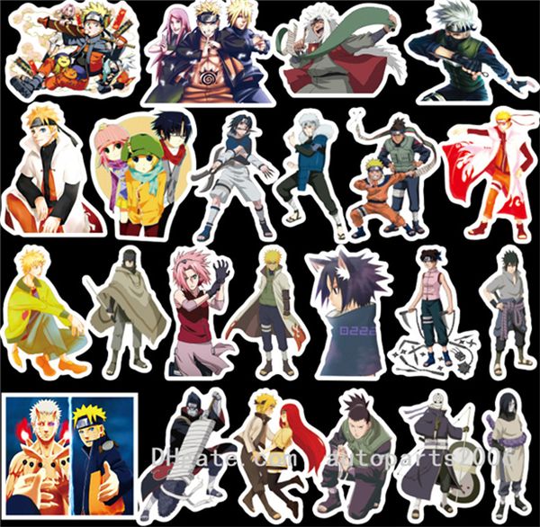 

100pcs/lot wholesale anime style naruto cartoon stickers bulk sticker for kids adults kettle refrigerator helmet luggage car decals