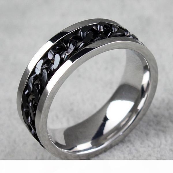 

bc jewelry fashion spinner chain ring for men gold & black & silver stainless steel chain wholesale mens jewelry bc-0069b0f7#