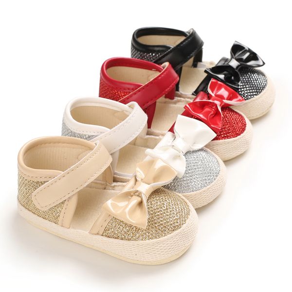 

2020 children summer shoes newborn infant baby girl boy soft crib shoes infants anti-slip sneaker shiny bow prewalker 0-18m