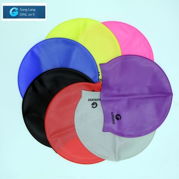 

men's and women's silicone silicone swimming cap waterproof solid color swimming cap pvc bag