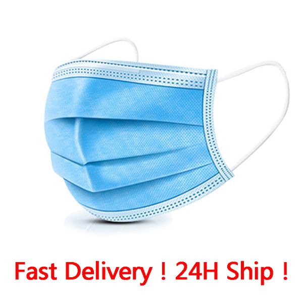 

24hours ship disposable face masks disposable 3 layers dustproof mask facial protective cover masks set anti-dust mask dhl ship