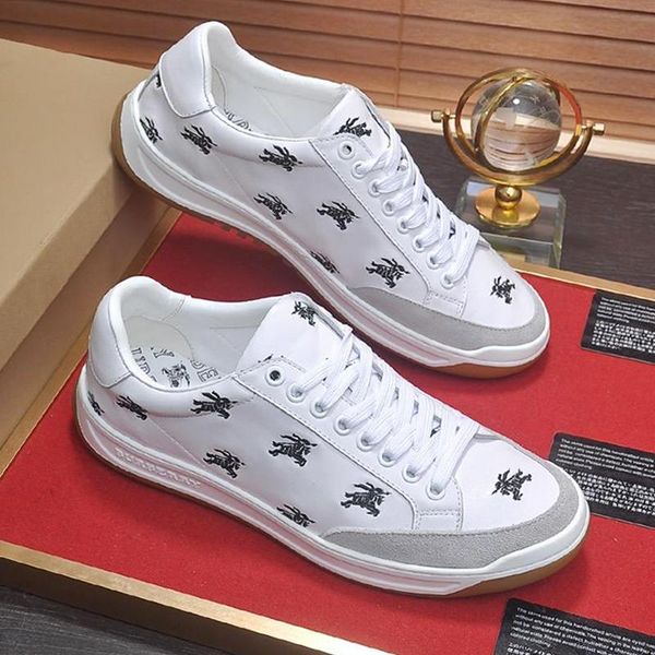 

luxury mens shoes sneakers outdoor lace up perforated logo leather tennis sneakers zapatos de hombre men shoes fashion m #28 flats platf