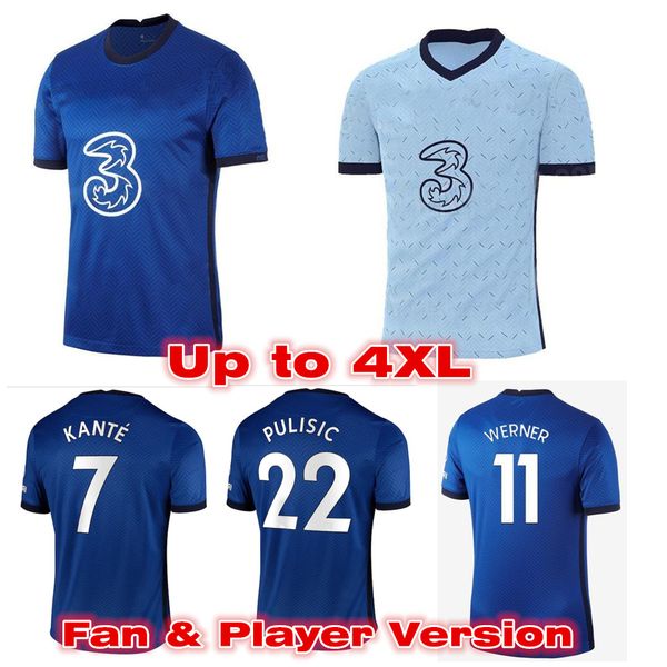 

up to 4xl new 2020-21 pulisic werner havertz ziyech soccer jersey fan & player version kante mount giroud thai quality football kit, Black;yellow