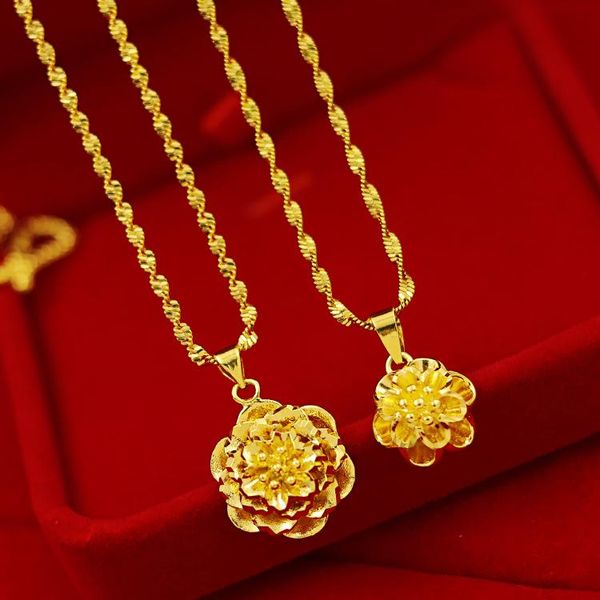 

new fashion simple women's pure copper gilded flower necklace ladies pendant necklace delicate flower necklace charm jewelry, Silver