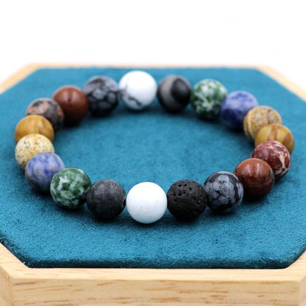 

planets bead bracelet men 8mm/10mm natural stone universe yoga solar chakra bracelet for women men lovers jewelry gifts, Black
