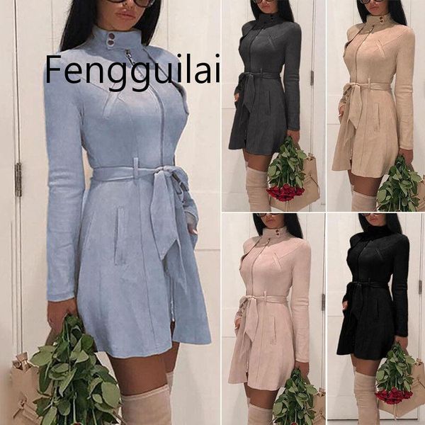 

women's leather & faux 2021 beige blue grey women winter coat fashion long sleeve warm trench ladies casual jacket outwear parka to, Black