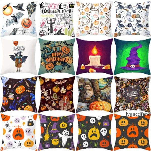 

45*45cm halloween pillowcase halloween ghost pumpkin pillow cover customed pumpkin print cushions cover halloween decorations zza1107