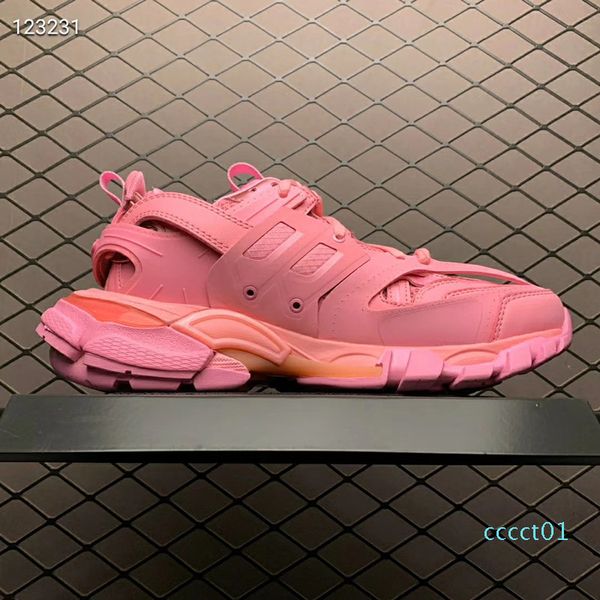 

paris new color pink track 3.0 tess women triple s comfort casual shoes clunky sneaker fashion dad shoe chaussures ct1, Black