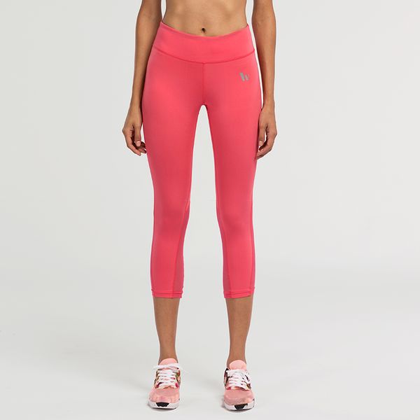 

women compression sports yoga 3/4 pants elastic wicking force exercise tights female fitness running trousers gym slim leggings, White;red