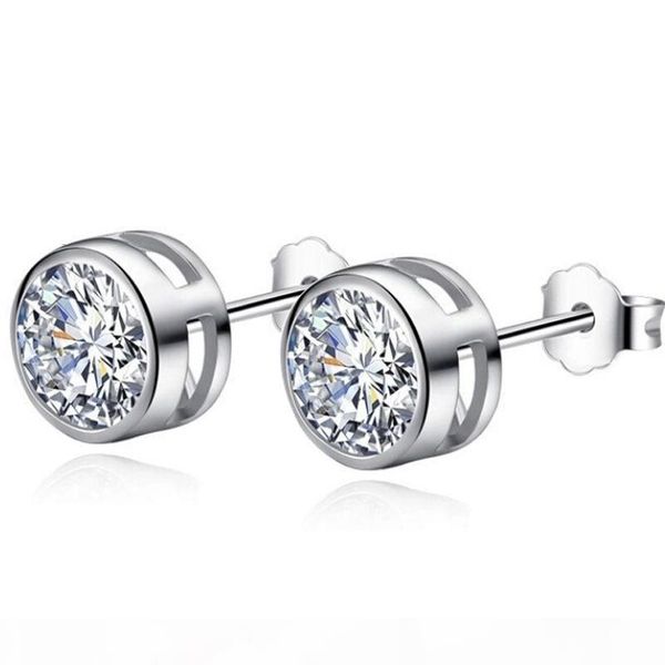 

горячая продажа богемского 7мм цирконами stud errings для женщин party queen щепка jewelry wholesales подарок, Golden;silver