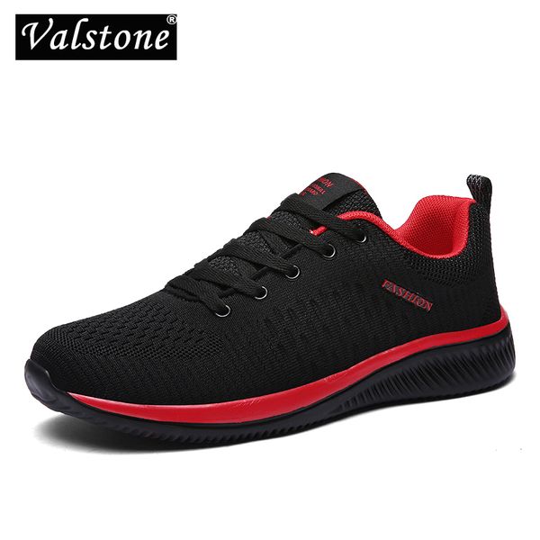 

valstone casual shoes men breathable sneakers comfortable fashion trainers 2020 wear-resistant walking shoes lace-up size 38-48, Black