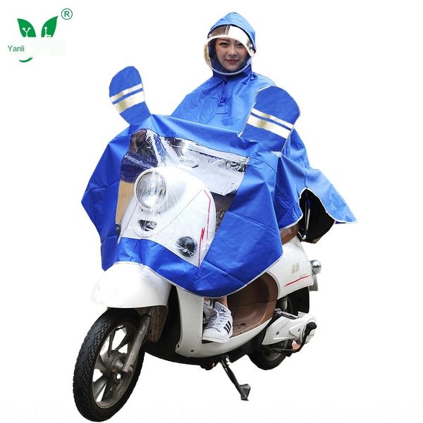 

yl thickened electric car poncho raincoat safety luminous double brim electric vehicle oxford cloth oxford cloth raincoat, Red;brown