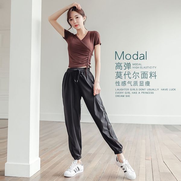 

38non yoga clothes women's summer sports suit running quick-drying clothes internet celebrity thin loose large size short yoga suit spo, White;red