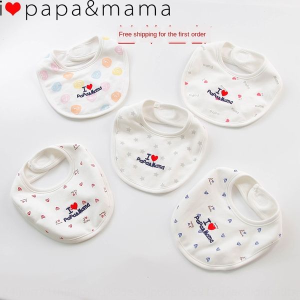 

i love my parents ilovepapamama baby bib u-shaped cotton waterproof saliva towel saliva towel baby cotton