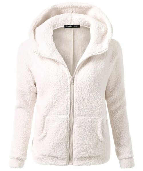 

women's jackets hooded outwear fall est fashion design winter apricot long sleeve loose streetwear hoody white coat, Black;brown