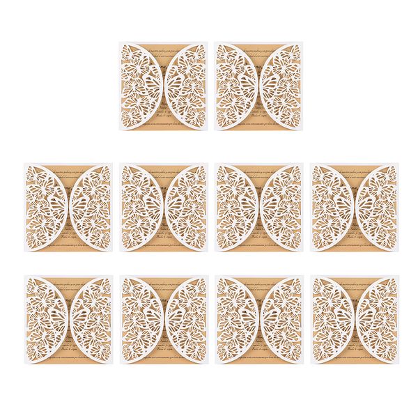 

10pcs hollow out cut wedding invitation cards birthday party favors, Black
