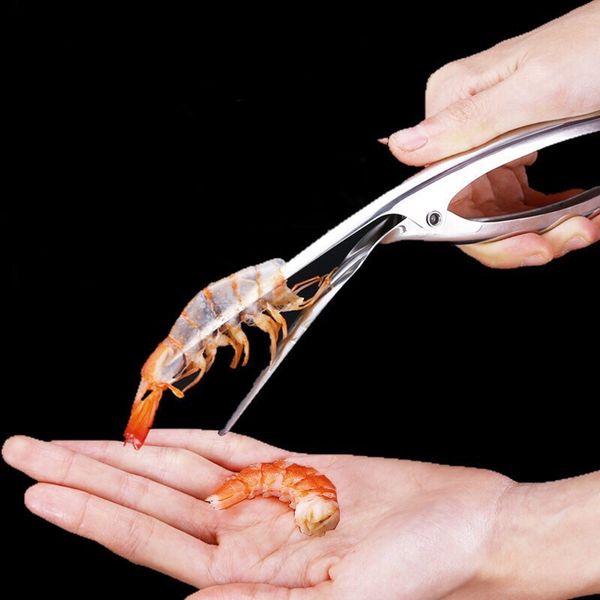 Pinza per sbucciare i gamberetti in acciaio inossidabile Pinza per sbucciare lo strumento Ristorante Cucina Pelatrici per aragosta facili Morsetto per gamberi Peeling per frutti di mare DBC BH3902