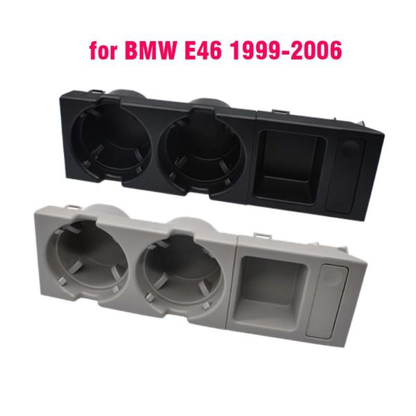 

черный двойной hole автомобилей автомобиля front center console storage box монет + подстаканник для e46 3 1999-2006
