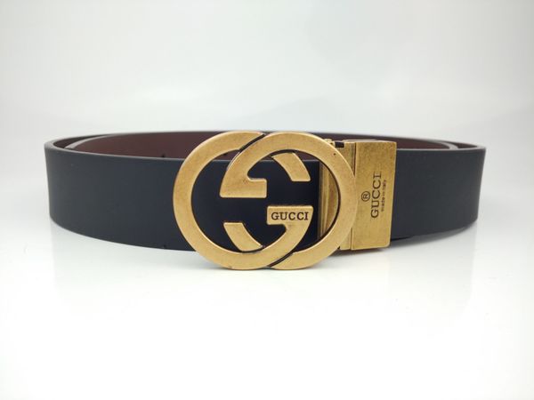 

new fashion belts for men and women with gold buckle leather belt classic tim ceinture 3.8cm wide, Blue;gray