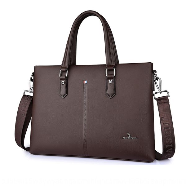 

kangaroo men's shoulder strap hand hand business briefcase shoulder messenger bag new men's bag, White