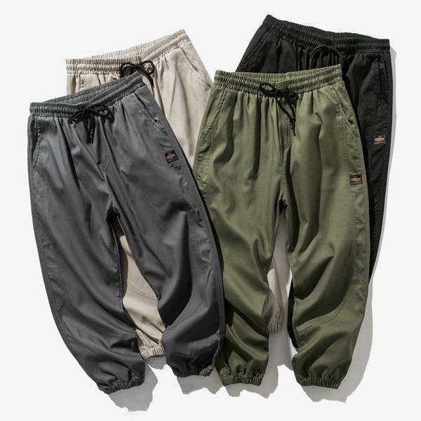 

2020 ankle-length streetwear spring autumn hip hop harem pants mens casual korean oversize 5xl 6xl bigger pocket joggers trouers, Black
