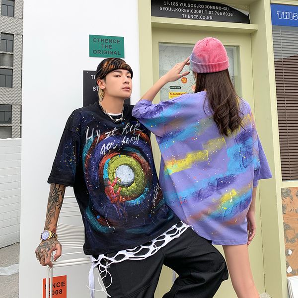 

Men's & Women's T-shirts European and American Fashion Hip-hop Shirts Loose High Street Couple's Short Sleeve Tshirt Size S-XL