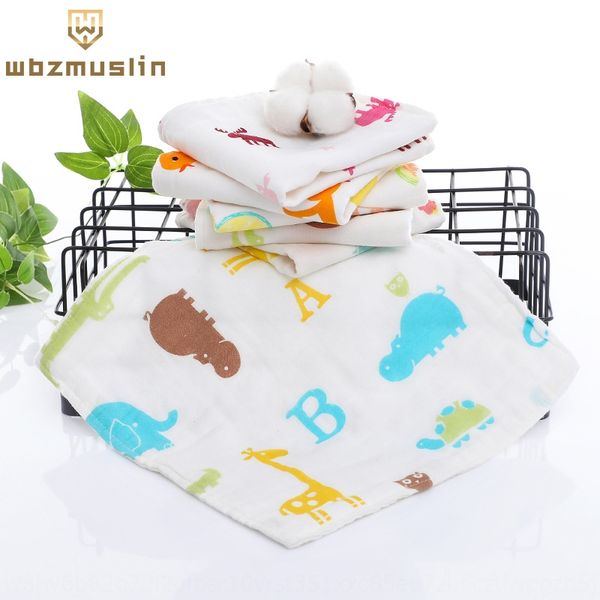 

six-layer high-density gauze baby cartoon bubble saliva square saliva towel yarn soft baby square towel maternal and infant products