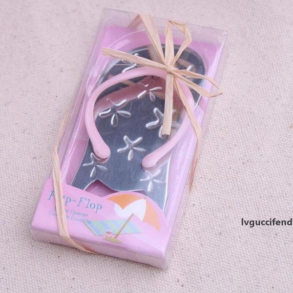 

dhl fedex 100pcs beach theme flip flop wine bottle opener with starfish wedding favor gift bridal shower guest gift lx8096