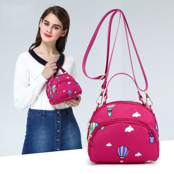 

fashion women handbags nylon shoulder bags day clutches circular bag letter small shell crossbody bags for women phone purse
