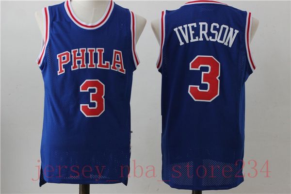 

basketball jerseys vintage mens 6 julius erving ncaa college allen 3 iverson jersey wilt chamberlain 13 stitched shirts, Blue;black
