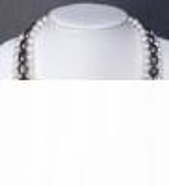 

южного моря очаровательная белый черный жемчуг ожерелье, Silver