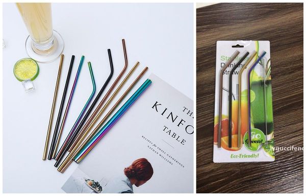 

set of 4 reusable stainless steel drinking straws with one brush for 30 20 ounce mug