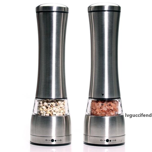 

leeseph stainless steel salt and pepper grinder set of 2, mill shakers with adjustable manual ceramic rotor -kitchen accessories t200323
