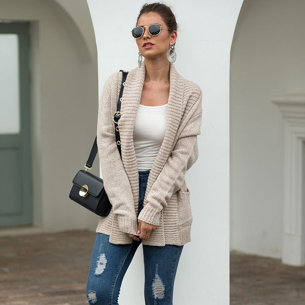 

6xb2f 2020 autumn and winter new women's long sleeve big lapel cardigan 2020 autumn and winter new women's long sleeve big sweater, White;black