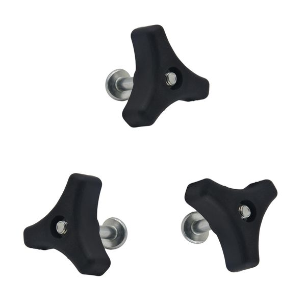 

3 pieces plastic machine parts triangle handle nut screw bolt for honda