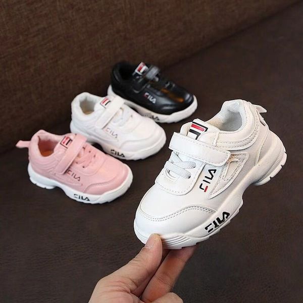 

autumn new children's children's sports boys' white babies' shoes children shoes, Black