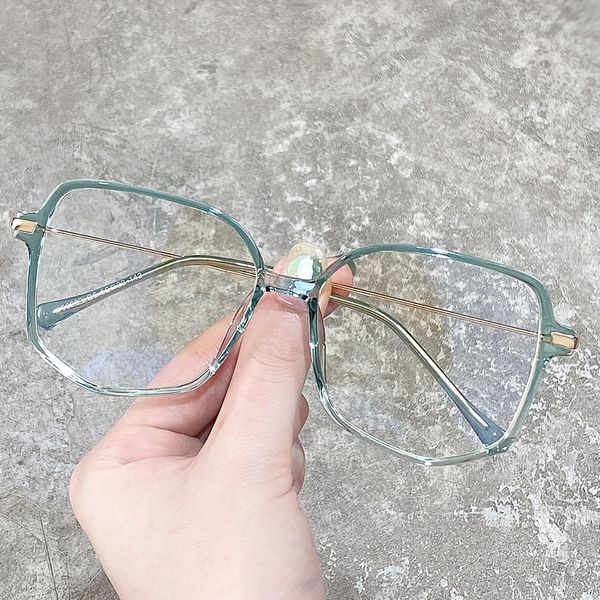 

anti-blue light plain face artifact large frame irregular polygon frame 2020 new glasses plain glasses, Silver