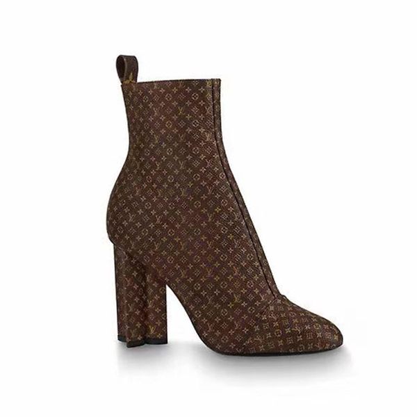 

silhouette ankle boot womens shoes zapatos de mujer autumn and winter fashion design vintage shoes thick heel slip -on women ankle boots, Black