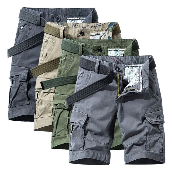 

cargo shorts men casual 2020 new stretch cotton solid classic camouflage mens pockets legwear shorts bermuda 28-38, White;black
